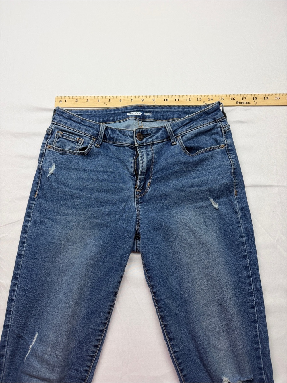 Old Navy Womens Blue Skinny Distressed Jeans - Picture 3 of 7